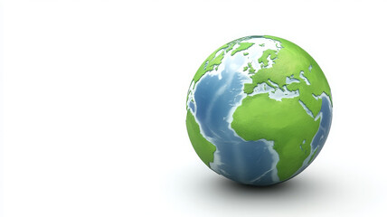 3D rendered cartoon Earth icon with vibrant colors and clean design