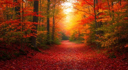 Fototapeta premium path in autumn forest