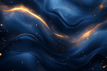 Blue & Gold Waves Flowing