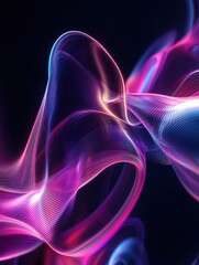 Neon shapes forming abstract lines