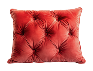 Decorative velvet pillow with tufted design ideal for enhancing home interiors and adding comfort in living room or bedroom spaces, cut out
