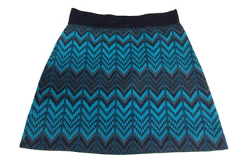 blue Green and black cultural knitted skirt isolated