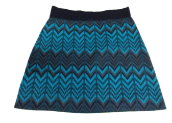 blue Green and black cultural knitted skirt isolated