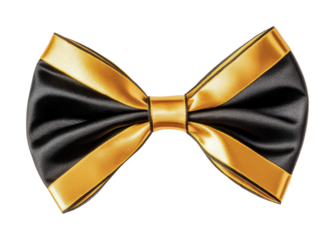 Elegant black and gold bow tie design for formal celebrations and special occasions, cut out