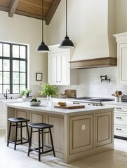 A modern kitchen showing its interior design and furnishings