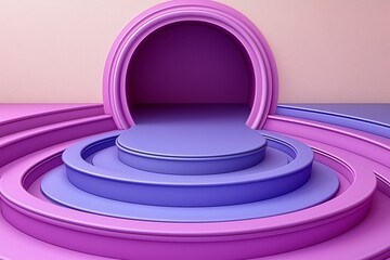 Obraz premium Purple Platform Elevated Stage in Studio