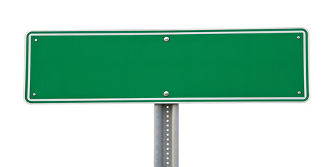 Green Street Sign on White, Urban Signage, City Directional Marker, Traffic Guide Sign, Cut Out
