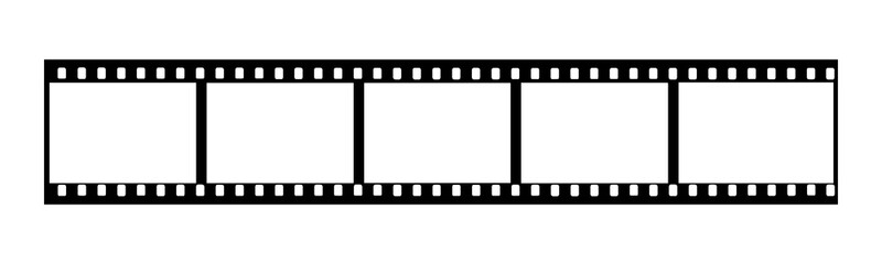 Filmstrip, isolated transparent png background. Blank space filmstrip with frame, representing photography and cinema concepts  videography elements, cinema movie reel.