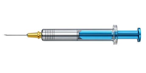 Fototapeta premium Medical Syringe and Needle with Clipping Path – Transparent Background Isolated Medical Syringe and Needle – High-Resolution PNG with Clipping Path