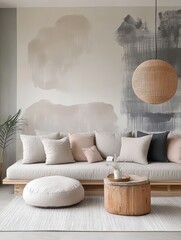 The living room is elegantly decorated and comfortable and appealing