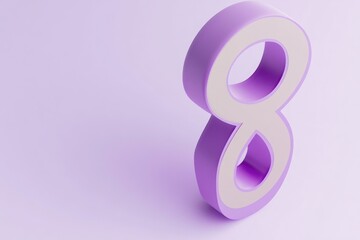 A single purple number 8 on a plain white background
