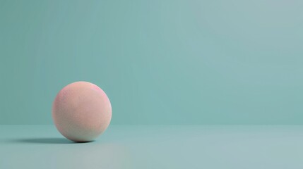 Round Pink and Green Textured Object Against a Light Blue Background Showcasing Modern Design Aesthetics and Color Harmony