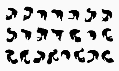 A big set of men's hairstyles for your projects.