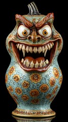 Monster Jar's Evil Grin on Dark Backdrop