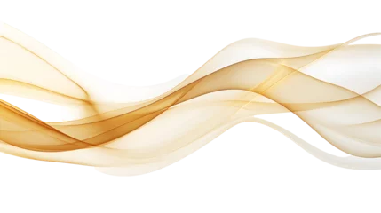 Fotobehang Golden smoke curve on white or transparent background © Trendy Graphics