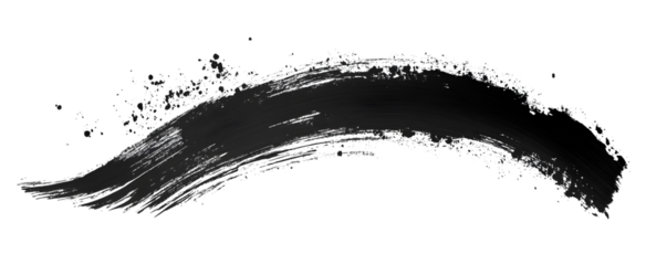 Mascara brush stroke texture black paint swatch makeup smudge ink on white background