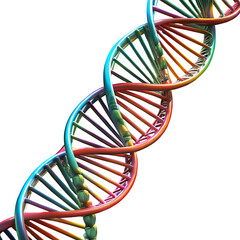 Futuristic Stylized DNA Double Helix PNG – High-Resolution Transparent Genetics Illustration for Science, Biotech, and Medical Designs.AI Generated