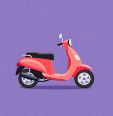 Obraz premium Stylish Pink Scooter Illustration Vector Design for Transportation Theme