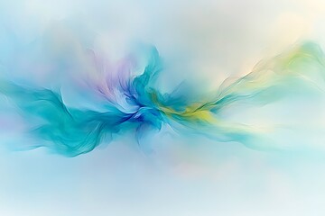 Soft ethereal flow with swirling hues in a serene light-filled space
