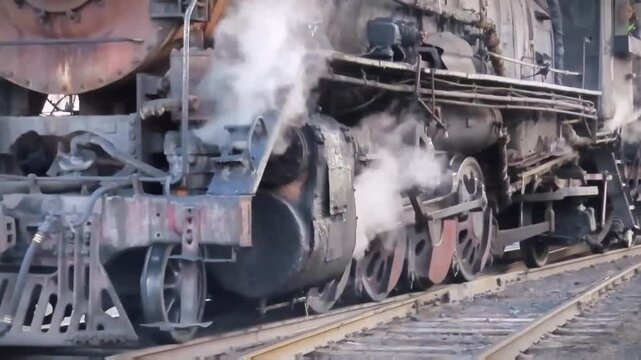 A steam train at work