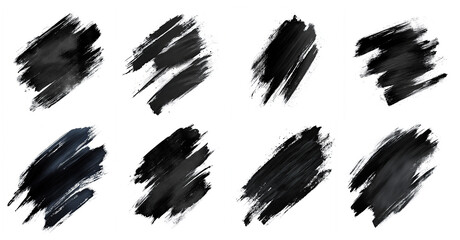 Collection of Black Watercolor Brush Strokes for Design Projects