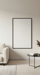 Modern Minimalist Living Room Interior Design Mockup