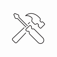 Crossed tools repair icon vector sign