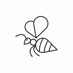 Bee insect honey icon vector sign