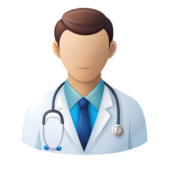 Fototapeta premium Doctor with stethoscope cartoon icon on white background
