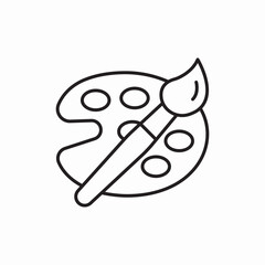Artist palette brush icon vector sign