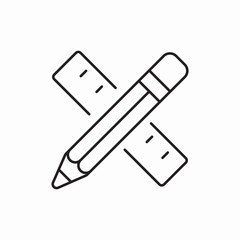 pencil ruler icon vector sign