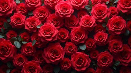 red roses pattern wallpaper color mockup