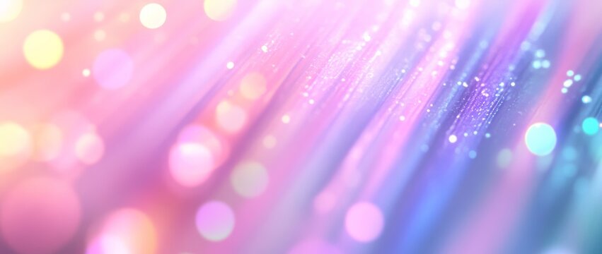 Dreamlike holographic background with pastel colors and glowing bokeh lights create a serene atmosphere for design projects - Powered by Adobe