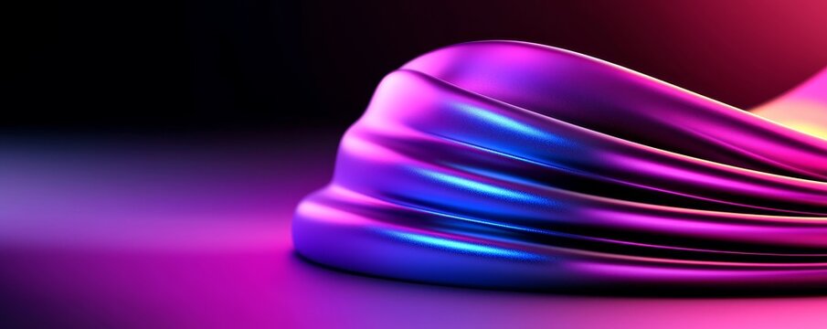 Abstract Purple Blue Draped Fabric Design
