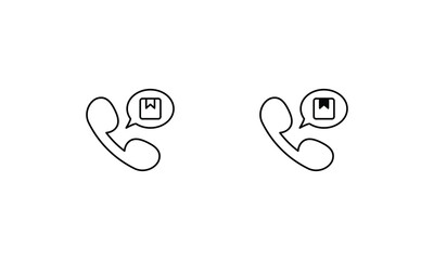 Telephone Call icons set line and glyph vector icon