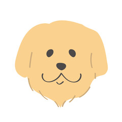 おしゃれでかわいいゴールデンレトリバーのアイコンイラスト　