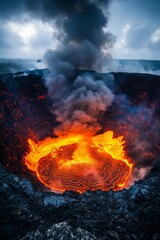 Lava Lake Eruption Crater