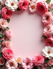 Women's Day Flower Frame Decoration