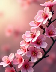 sakura branch on a blurred background