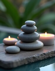 Fototapeta premium Luxury Spa Stones Set