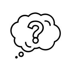 Thought bubble with question mark