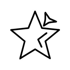 Star icon with sparkles on white background