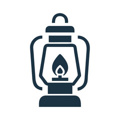 Obraz premium Vintage lantern with flame against a white background