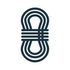 Climbing rope icon on white background