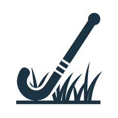 Hockey stick on grass field