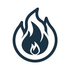 Obraz premium Flame icon with stylized fire design