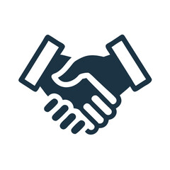 Fototapeta premium Handshake symbolizing agreement on blue background