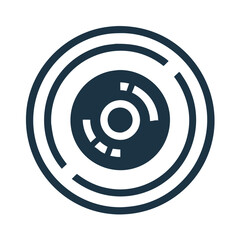 Obraz premium Circular geometric pattern in dark blue