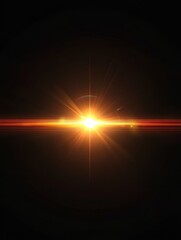 digital lens flare in black background horizontal frame warm