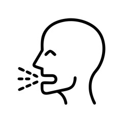 Obraz premium Minimalistic line art icon of a person coughing